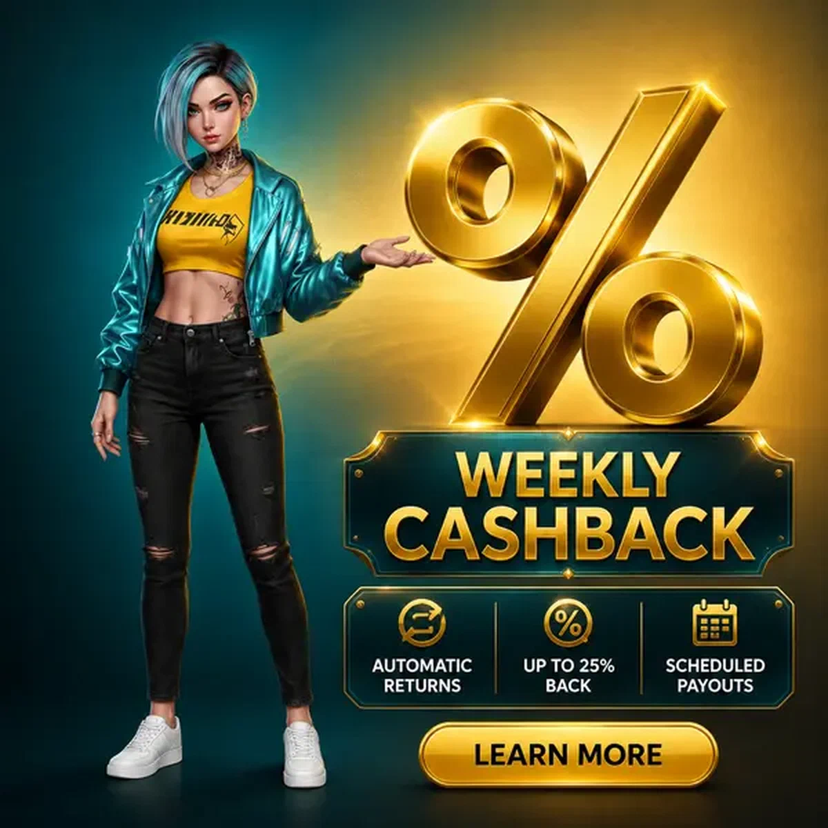 Jugador reclamando recompensas de cashback semanal en presentación de experto en lealtad confiado